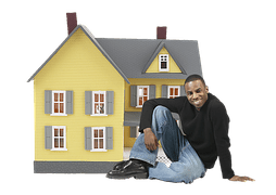 man and house