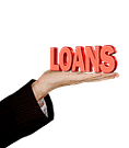 hand with the words loans 